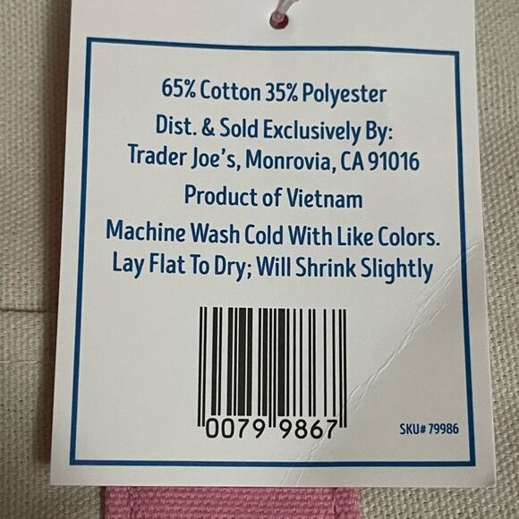 Trader Joe's Pastel Mini Canvas Tote Bags 2025 LIMITED EDITION - SET OF 4 - NEW - Picture 4 of 5